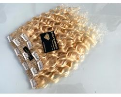 Hair Clips Platinum Blonde Natural Curly