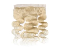 Frontal en dentelle blonde platine ondulée