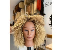 Wig curly bionda