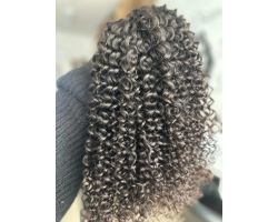 Afro curly virgin color toupee