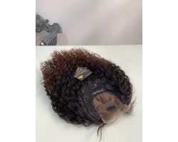 Colored natural curly super toupee