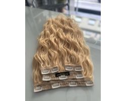 Capelli Clips  Biondo platino ondulato 